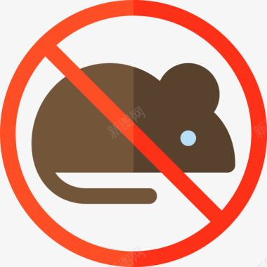 无啮齿动物信号和禁令3平面图标图标