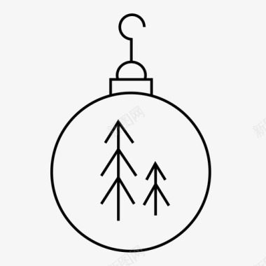 圣诞树装饰品圣诞装饰品松树图标图标