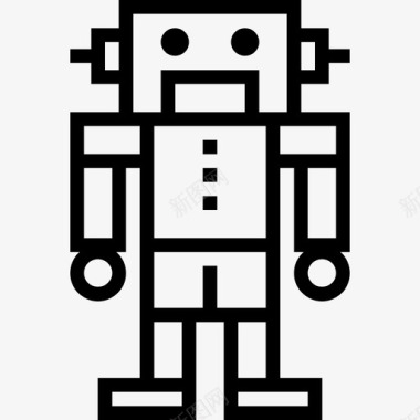机器人玩具24线性图标图标
