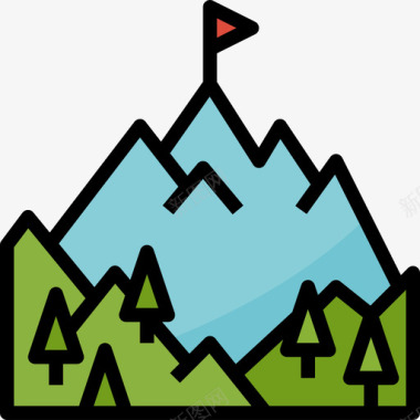 山旅行94线性颜色图标图标