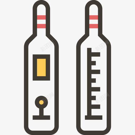 温度计药房2黄影图标svg_新图网 https://ixintu.com 温度计 药房2 黄影