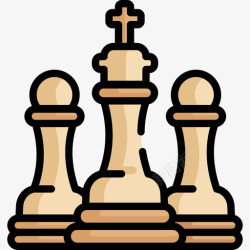铁锹消防3线颜色图标国际象棋业余爱好3线颜色图标高清图片