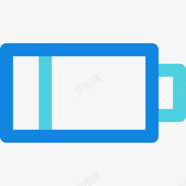 电池电量低接口53线性蓝色图标图标