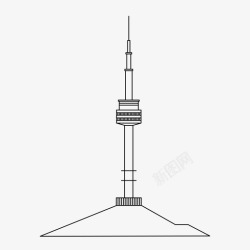 N首尔塔n首尔塔建筑韩国图标高清图片