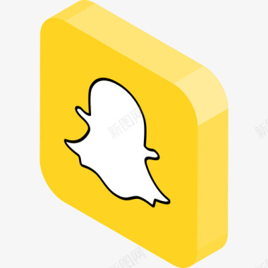 Snapchat徽标3扁平图标图标