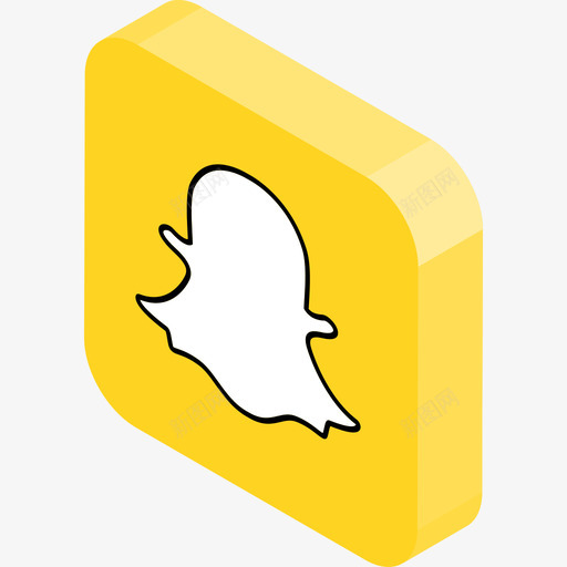 Snapchat徽标3扁平图标svg_新图网 https://ixintu.com Snapchat 徽标3 扁平