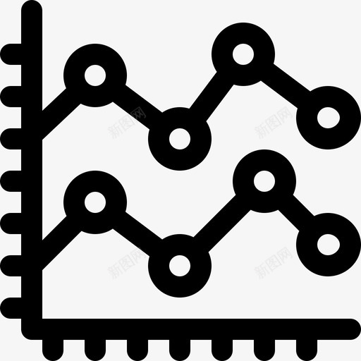 折线图信息图元素6线性图标svg_新图网 https://ixintu.com 信息图元素6 折线图 线性