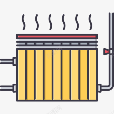 暖气9号楼彩色图标图标