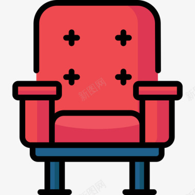 扶手椅风景艺术10线性颜色图标图标