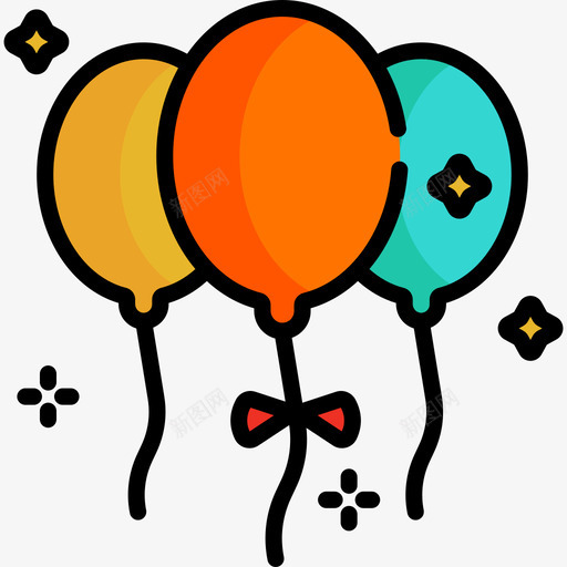 气球业余爱好3线条颜色图标svg_新图网 https://ixintu.com 业余爱好3 气球 线条颜色