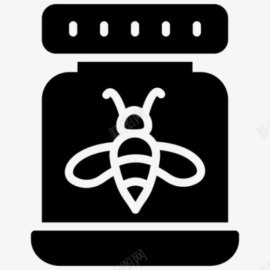 蜜蜂蜂蜜蜂蜜罐蜂蜜储存图标图标