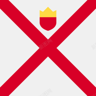 泽西岛方形乡村简单旗帜图标图标