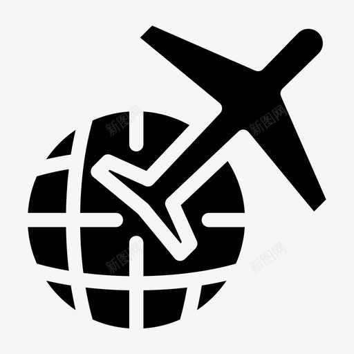 世界航运飞机购物图标svg_新图网 https://ixintu.com 世界航运 旅游 网上购物字形 购物 飞机