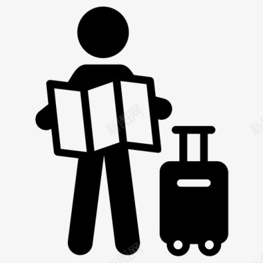 旅游度假行李图标图标