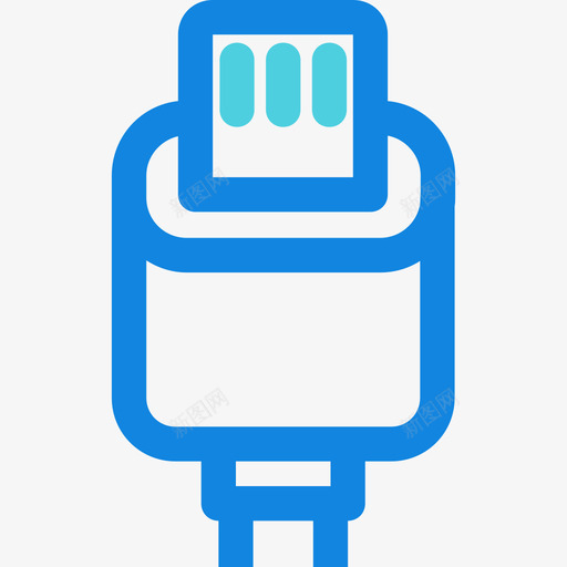 Usb电缆技术27蓝色线状图标svg_新图网 https://ixintu.com Usb电缆 技术27 蓝色线状