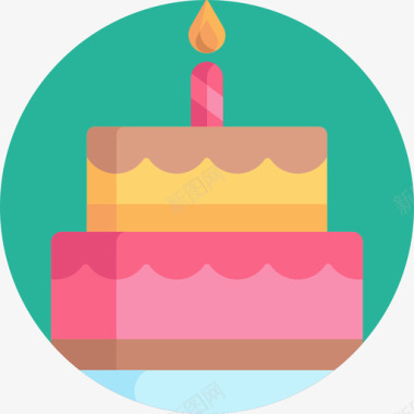 生日蛋糕生日36扁平图标图标