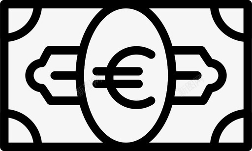 欧元票据商业金融图标图标