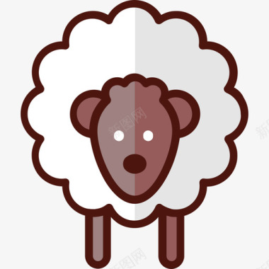 绵羊农场15线性颜色图标图标
