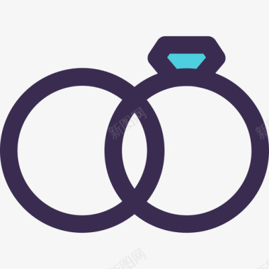 结婚戒指浪漫22直线颜色蓝色图标图标
