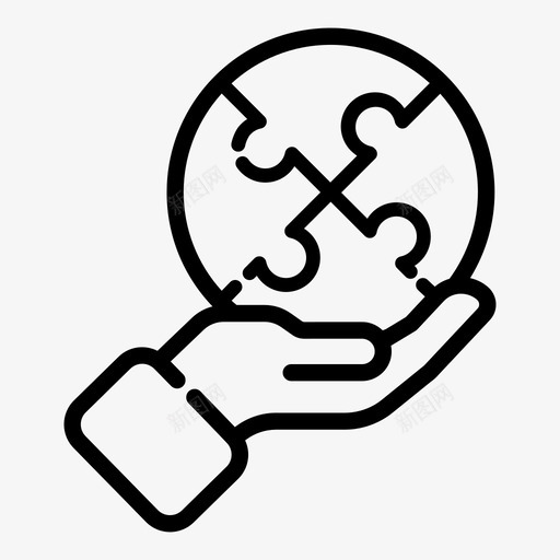 拼图商业想法图标svg_新图网 https://ixintu.com 商业 团队合作 想法 拼图 智力