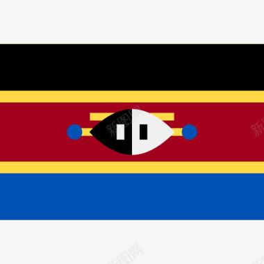 斯威士兰长方形国家简单旗帜图标图标
