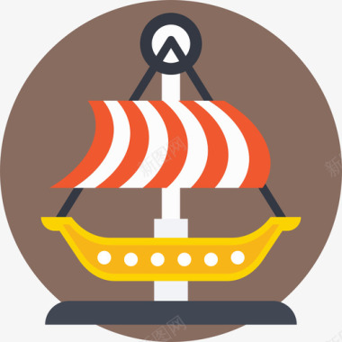 海盗船马戏团21号扁平图标图标