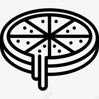 披萨食品和饮料20直系图标图标