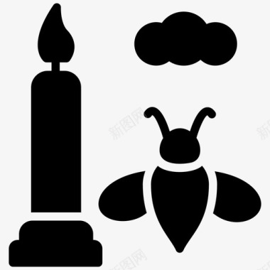 蜂蜡蜂蜡蜡烛手工艺品图标图标