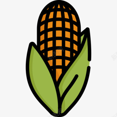玉米水果蔬菜7种图标图标