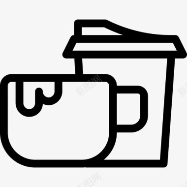 咖啡食品和饮料直系图标图标