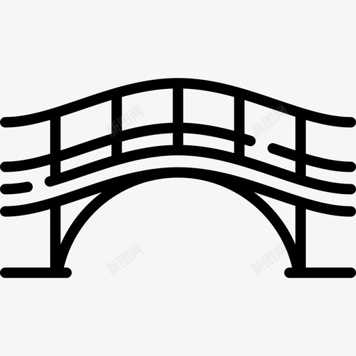 桥冬季小镇4直线图标svg_新图网 https://ixintu.com 冬季小镇4 桥 直线