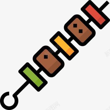 烧烤食物70原色图标图标