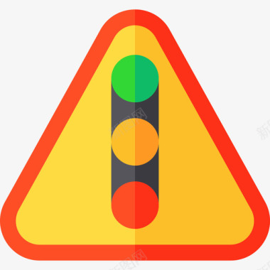 交通灯信号灯和禁令3平坦图标图标