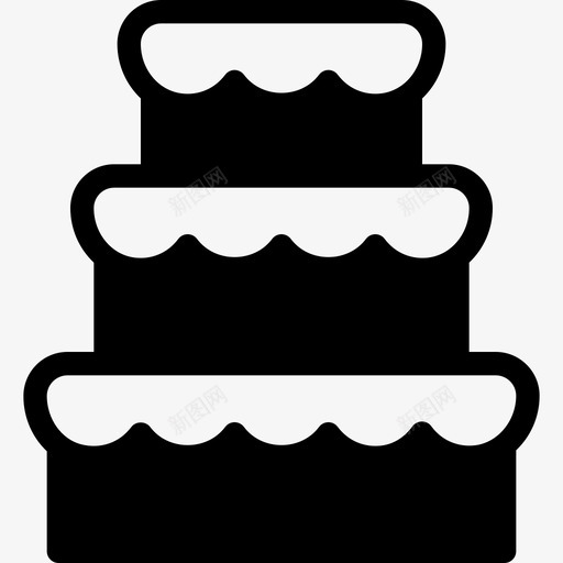 装饰婚礼蛋糕庆祝堆栈图标svg_新图网 https://ixintu.com 堆栈 婚礼固体图标 庆祝 装饰婚礼蛋糕