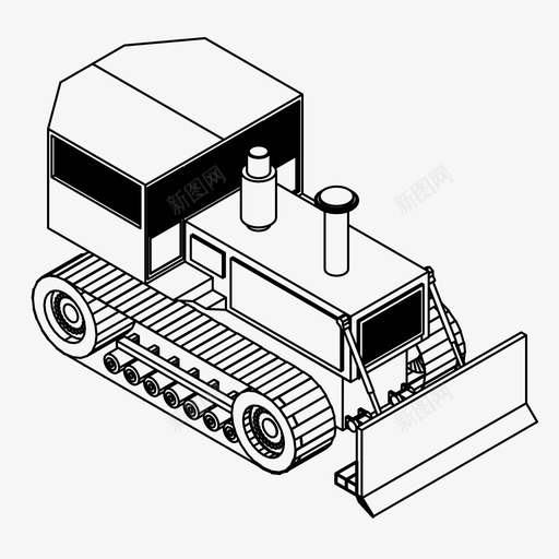 推土机建筑机器图标svg_新图网 https://ixintu.com 建筑 拖拉机 推土机 机器 除雪