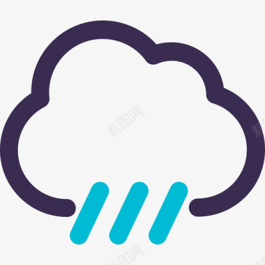 雨天气101直线颜色蓝色图标图标