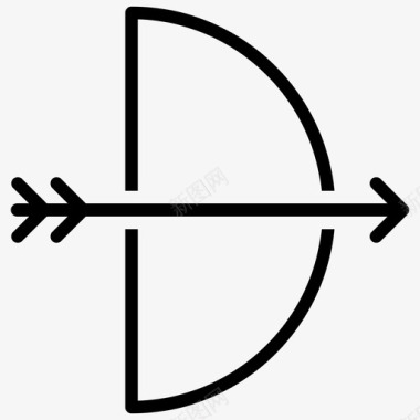 射箭弓和箭游戏图标图标