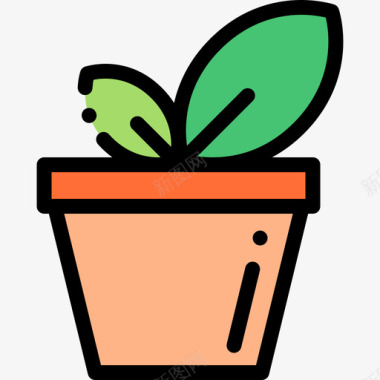 植物自然25线状颜色图标图标