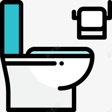 卫生间浴室用品线颜色图标图标