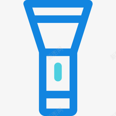 手电筒家庭元素4线状蓝色图标图标