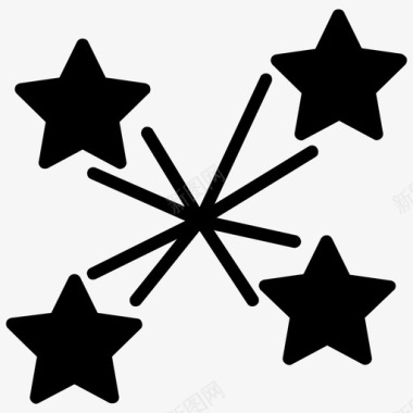 闪亮的星星五彩纸屑装饰图标图标