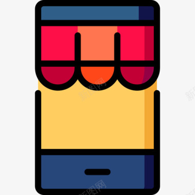 智能手机搜索引擎优化在线营销5线性颜色图标图标