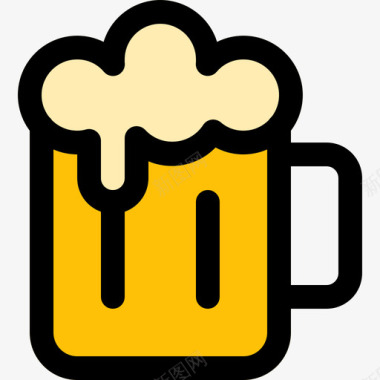 啤酒杯饮料5线性颜色图标图标