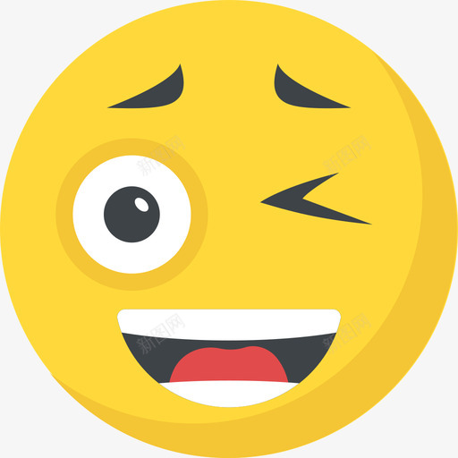 眨眼笑脸4扁平图标svg_新图网 https://ixintu.com 扁平 眨眼 笑脸4