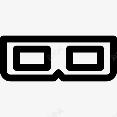 3d眼镜娱乐17线性图标图标