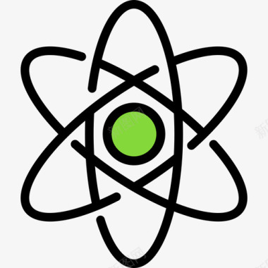 原子科学34线性颜色图标图标
