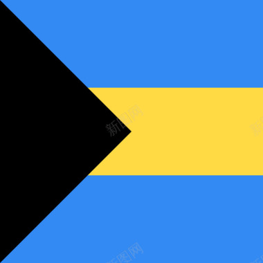 巴哈马方形国家简单旗帜图标图标