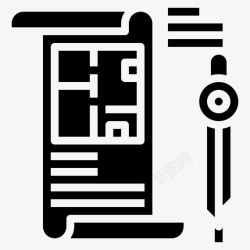 立体草图建筑草图房屋平面图图标高清图片