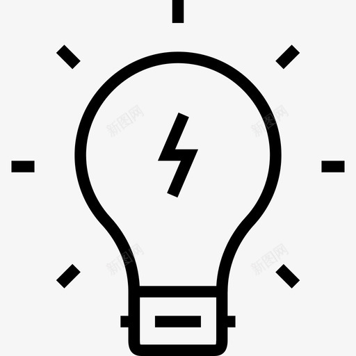 灯泡启动和开发线性图标svg_新图网 https://ixintu.com 启动和开发 灯泡 线性