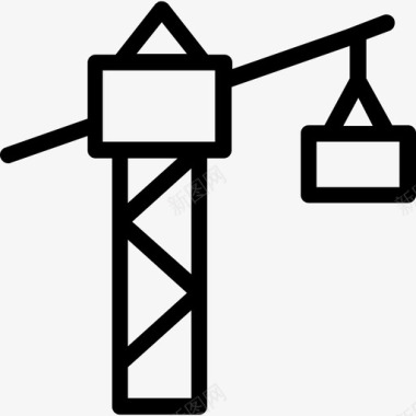 54号结构直线起重机图标图标